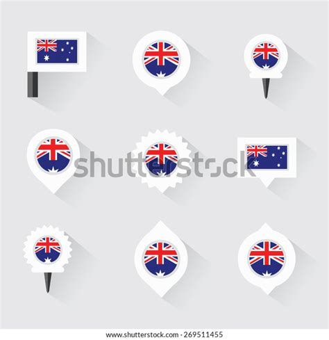 Australia Flag Pins Infographic Map Design Stock Vector (Royalty Free ...