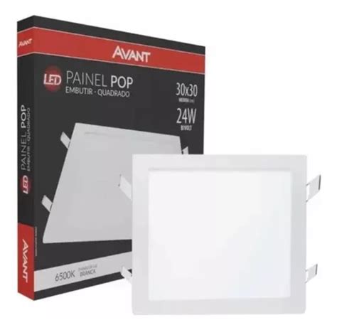 Kit X Painel Led W Quadrado Embutir Avant Branco Frio Cor K