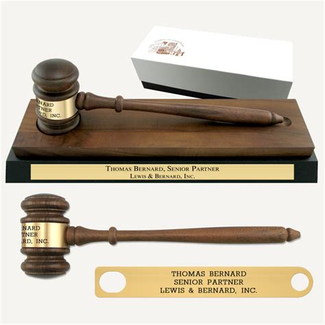 10 12 American Walnut Gavel With Walnut And Ebony Finish Desk Stand