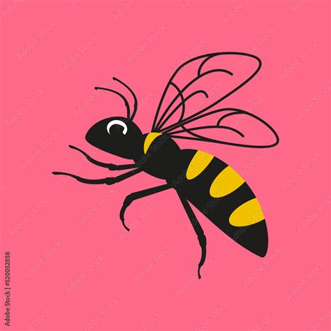 Vector Honey Bee For Beekeeping Bumblebee On An Isolated Pink Background File For Cutting Svg