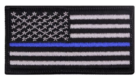 3 Thin Blue Line Police Support Usa American Flag Glued Back Iron On