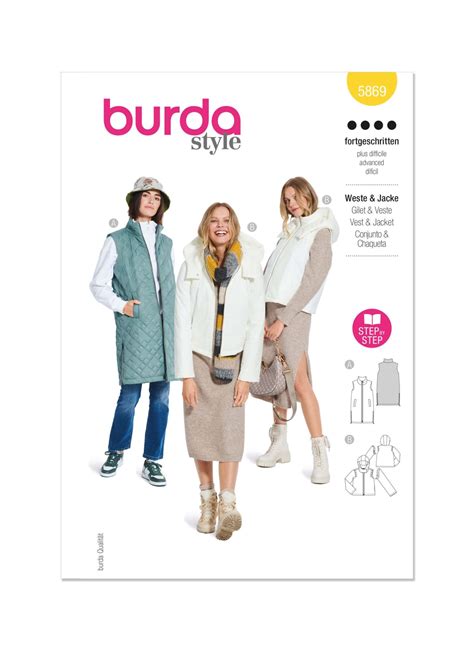 Burda Style Sewing Pattern B5869 Misses Waistcoat And Jacket Sewdirect