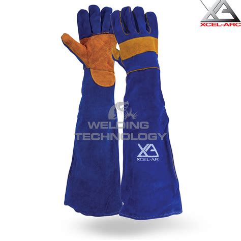 Buy Online Glove Mig Full Arm Long 680mm Xcel Arc Blue Leather Kevlar