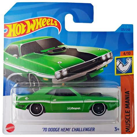 Masinuta Hot Wheels 70 Dodge Hemi Challenger Verde 164 Emagro