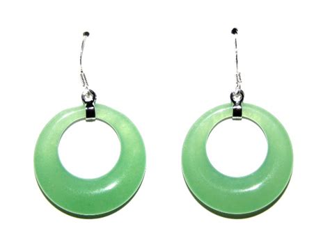 Chinese Green Jade Hoop Earrings