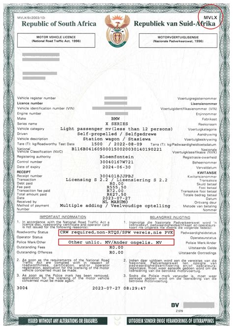 The South African Natis National Traffic Information 47 OFF