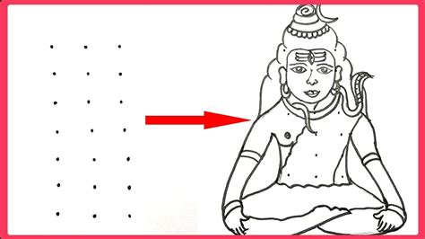 Lord Shiva Drawing With Dots How To Draw Lord Shiva Easy And Step By