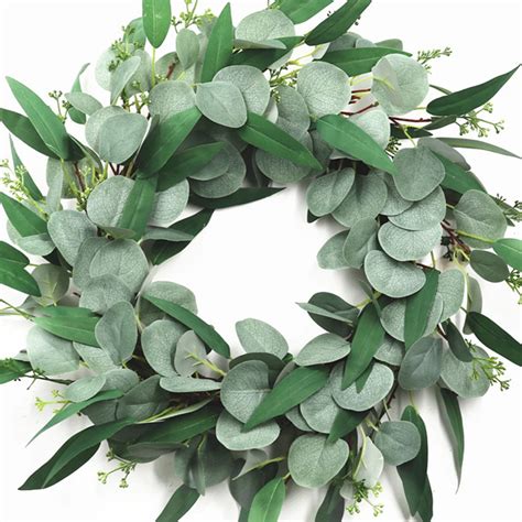 22 Inch Home Decor Artificial Plants Artificial Wreath Eucalyptus