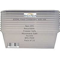 Shanitech Pack Of Food Containers With Lids Heavy Duty Microwave