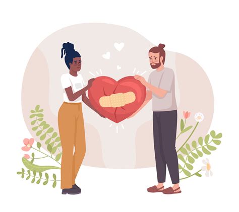 Couple Fixing Their Relationship Flat Concept Vector Illustration Make