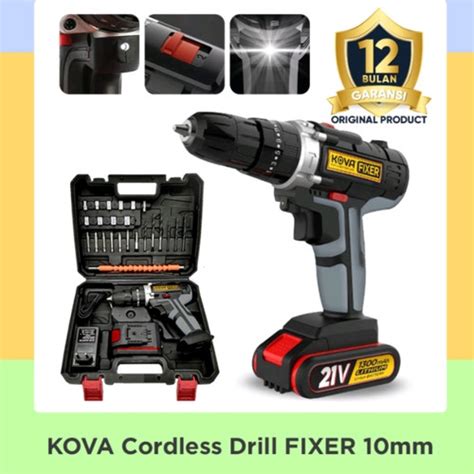 Jual Kova Fixer Cordless Drill Mm Set V Mesin Bor Tangan Baterai