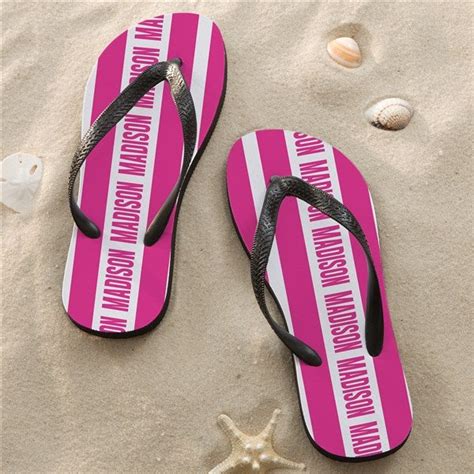 Classic Stripes Personalized Adult Flip Flops