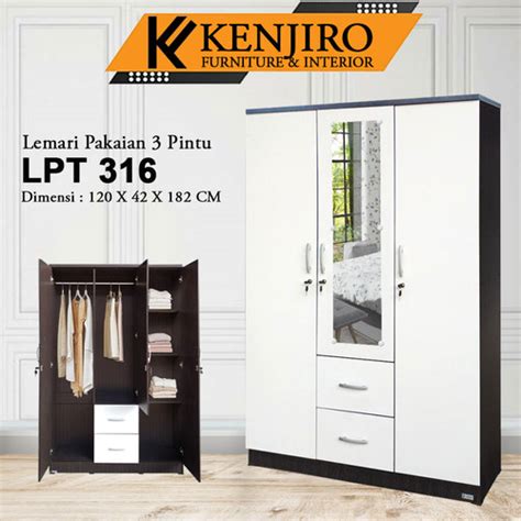 Jual Lemari Pakaian Pintu Kaca Lunar Lpt Kab Bekasi Kenjiro