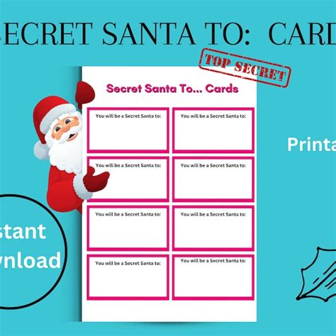 Secret Santa Cards Etsy