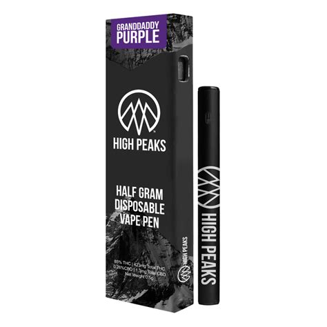 High Peaks Granddaddy Purple Disposable Vape Indica 85 0 5g