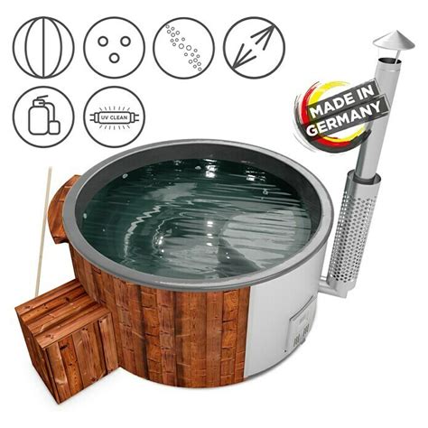 Holzklusiv Saphir Hot Tub Spa Deluxe Clean UV Cm Anthrazit Thermoholz Max