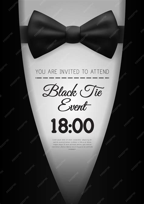 Premium Vector A4 Elegant Black Tie Event Invitation Template