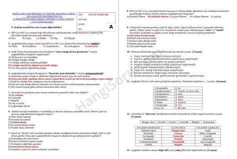 11 Sınıf Felsefe 1 Dönem 1 Yazılı Soruları ve Cevapları HangiSoru