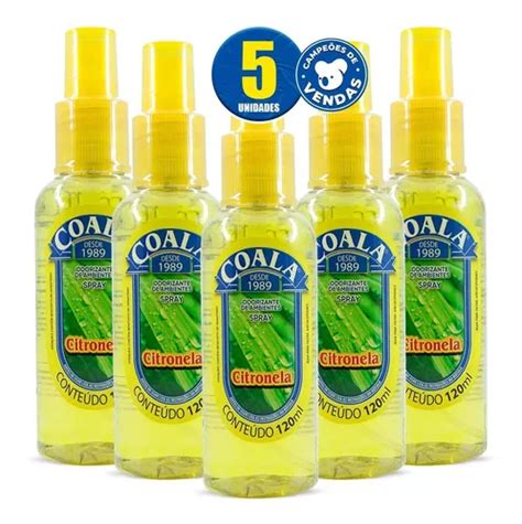 Kit 5 Odorizantes Spray Coala Citronela 120ml Cada Frete grátis