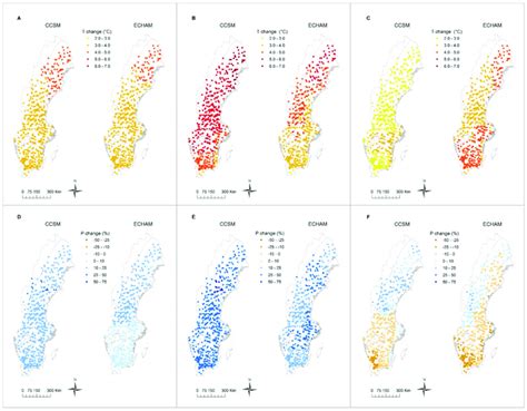 Differences In Air Temperature T And Precipitation P Between