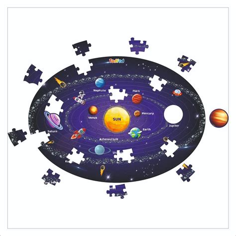 Todfod Wooden Outer Space Solar System Pieces Jigsaw Floor Puzzle