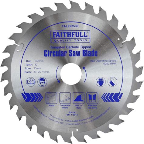 Faithfull Tungsten Carbide Tipped Circular Saw Blade 235 X 35 X 30t