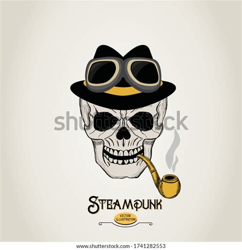 Steampunk Human Skull Hat Goggles Stock Vector Royalty Free