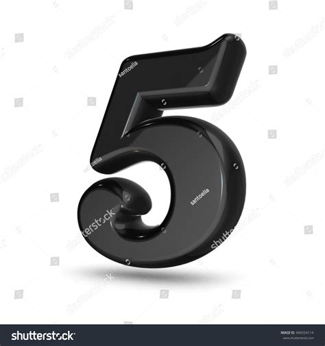 3d Cute Black Metal Number 5 Stock Illustration 446554114 Shutterstock