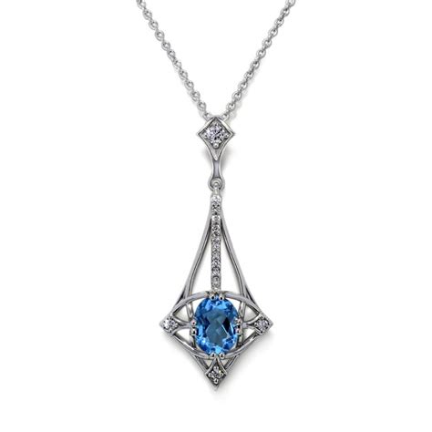 Designer Blue Topaz Necklace - Jewelry Designs