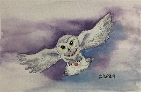 Harry Potter Hedwig Watercolour Painting Craibas Al Gov Br