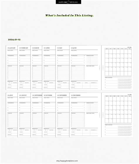 2024 Monthly Planner Printable Insert For Personal Wide Planner Undated