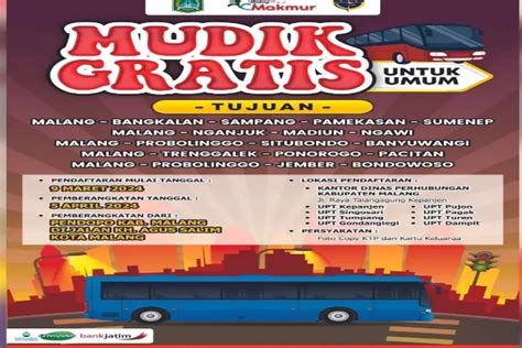 Pendaftaran Program Mudik Gratis Dishub Kabupaten Malang Sudah