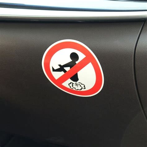 Car Interior Stickers Spoof Funny Reflective Warning Mark No Farting