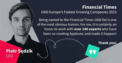 Applover Ranked In The Ft 1000 Europes Fastest Growing Companies