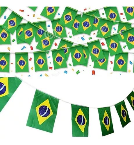 Varal De Bandeiras Do Brasil 20 Bandeirinhas 10 Metros MercadoLivre