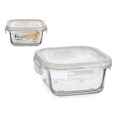 Boîte à lunch en verre silicone verre transparent Vivalto 400 ml 12