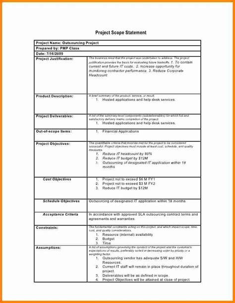 Project Scope Statement Template Artofit