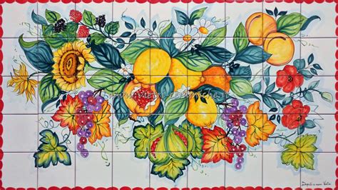 Mosaico X Cm Realizzato In Ceramica Frutta Di Vietri