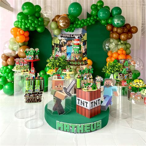Minecraft Tema De Aniversário - 240 ideias de Minecraft em 2025 | aniversario, aniversário minecraft ...