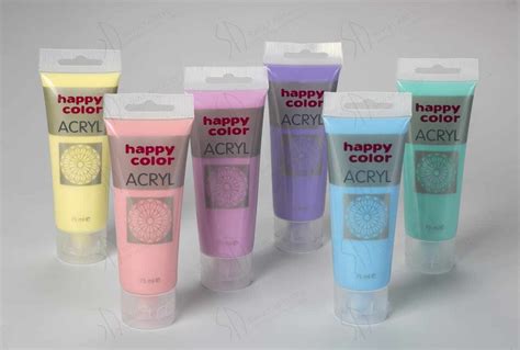 Farby akrylowe Happy Color 75ml PASTELOWE różne kolory Sklep Świat