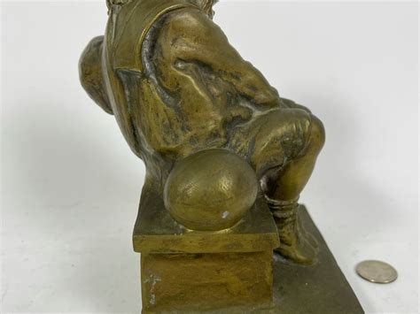 Juan Clara Ayats Antique Signed Bronze Sculpture Of Seated