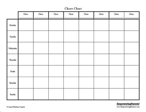 Blank Reward Chart Template