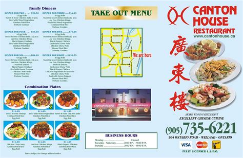 Menu At Canton House Restaurant Welland