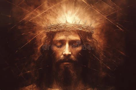 Jesus With A Crown Of Thorns Stock Illustration Illustration Of Darkness Comics 278989755