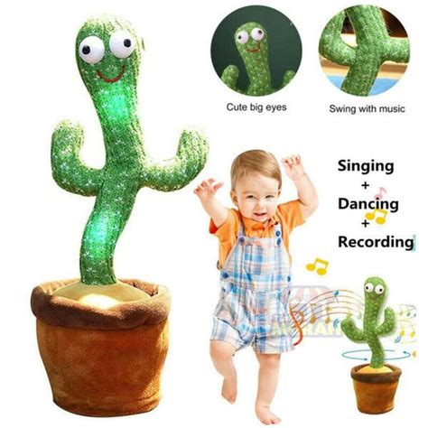 Jual Dancing Cactus Doll Talking Toy Mainan Boneka Kaktus Dansa