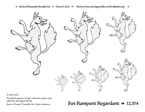 Fox Traceable Heraldic Art