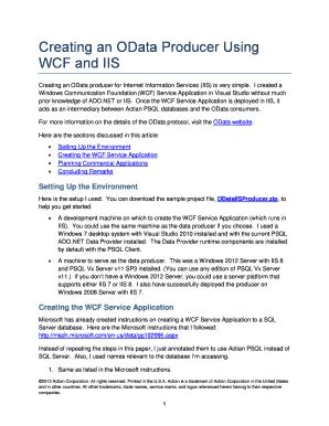 Fillable Online Creating An Odata Producer Using Wcf And Iis