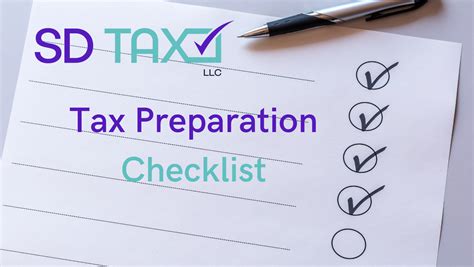 Tax Preparation Checklist Sd Tax Llc