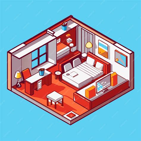 A vector illustration of a 2bedroom apartment floor plan the layout