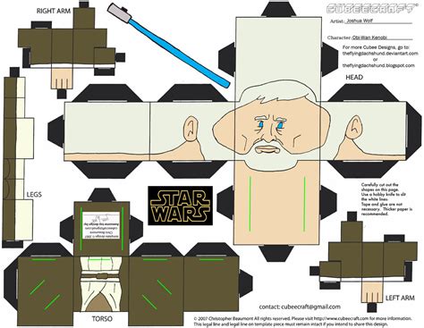 Obi Wan Kenobi Papercraft Toy Free Printable Papercraft Templates